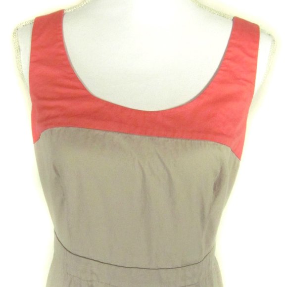 Gap Dress Size 8 Orange Beige Sleeveless - Picture 2 of 4